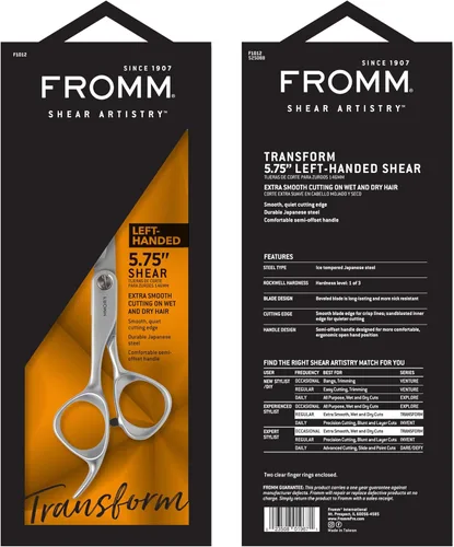 Miniatura 5 de Fromm Tijeras de corte de pelo extra suaves para mano izquierda de 5.75 pulgadas en húmedo y seco en plata mate tijeras de acero japonés con hoja