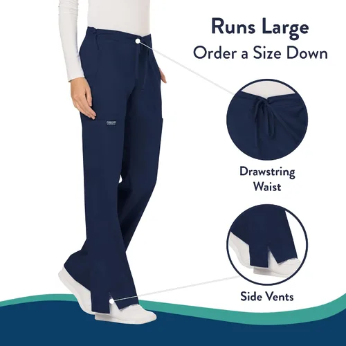 Miniatura 3 de Cherokee - Pantalones quirúrgicos elásticos Workwear Revolution WW120 para mujer, suaves y con cordón ajustable