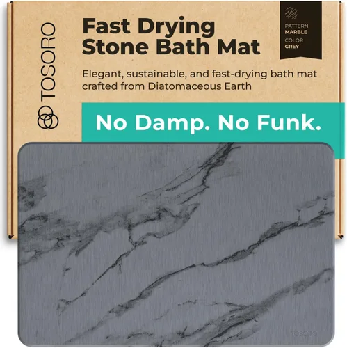 Miniatura 19 de TOSORO - Tapete de baño de piedra de tierra de diatomeas, antideslizante, súper absorbente, tapete de baño de piedra de diatomita para el suelo