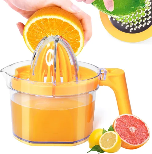 Exprimidor de limón 4 en 1, exprimidor manual de naranja ChefVille Exprimidor multifuncional de limones y limones, exprimidor de cítricos con mango
