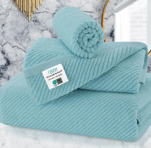 Miniatura 42 de VOOVA & MOVAS Toallas de baño amarillas – 100% algodón Secado rápido Peso Gruesas Suave, juego de 6 toallas de baño, 2 toallas grandes de 30