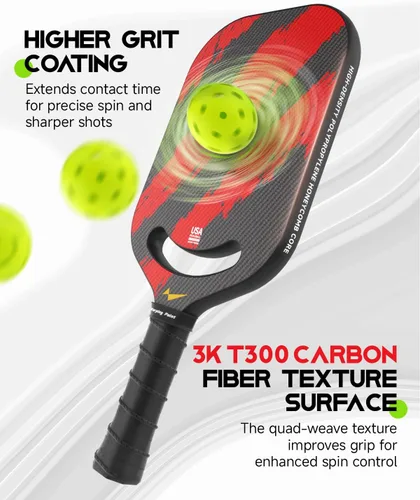 Miniatura 2 de Warping Point Ascent Pickleball Paletas Raqueta de pickleball de fibra de carbono con garganta aerodinámica Superficie de grano texturizada