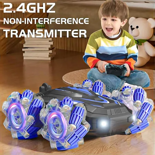 Miniatura 6 de Nuevo coche acrobático RC con detección de gestos con luces y música, coche de control remoto por gesto de mano que gira 360° controlado por ambos