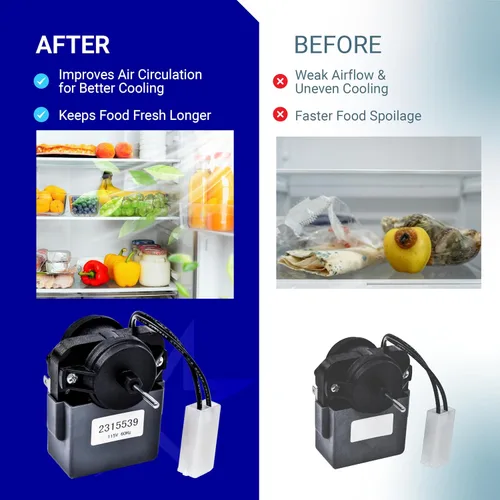 Miniatura 8 de BlueStars Motor de ventilador evaporador de refrigerador 2315539 actualizado – Compatible con refrigeradores Whirlpool y Kenmore – Reemplaza
