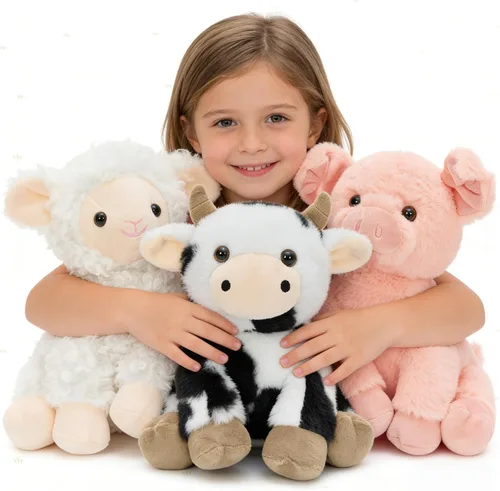 Miniatura 26 de MaoGoLan Paquete de 10 peluches de animales de granja a granel con caballo, vaca, perro, gato y más, juguetes educativos, decoración de fiesta