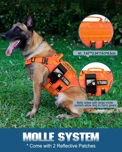 Miniatura 5 de Arnés Táctico para Perros - PETNANNY Arnés para Perros Chaleco de Perro de Servicio para Perros de Raza Grande, Panel de Velcro para Parches