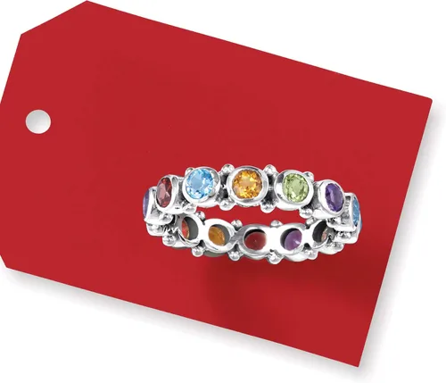 Miniatura 5 de Ross-Simons 1.50 ct. t.w. Multi-Gemstone Eternity Band in Sterling Silver