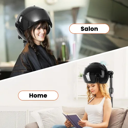 Miniatura 7 de Secador de pelo con capucha, secador de pelo de pie, secadora profesional con capucha sobre ruedas con pantalla digital, controles táctiles y 3
