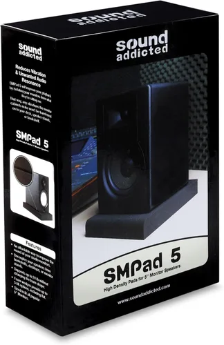 Miniatura 9 de Sound Addicted - Almohadillas de aislamiento para monitor de estudio para monitores de 5 pulgadas, par de dos espuma acústica de alta densidad que