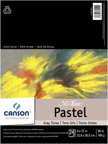 Miniatura 8 de Canson Artist Series Mi-Teintes - Papel pastel, colores surtidos, bloc plegable, 9 x 12 pulgadas, 24 hojas (98 libras/160g) - Papel de artista