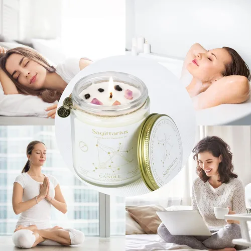 Miniatura 6 de Velas de Signo del Zodiaco, Velas con Signo de Cristal del Zodiaco, Velas Perfumadas de Astrología Regalos para Mejores Amigos para Mujeres, Hombres