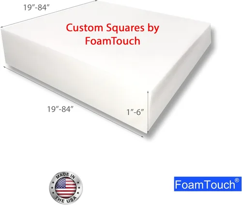 Miniatura 2 de FoamTouch Cojín de espuma para tapicería de alta densidad, 5 pulgadas de alto x 28 pulgadas de ancho x 28 pulgadas de largo, fabricado en Estados