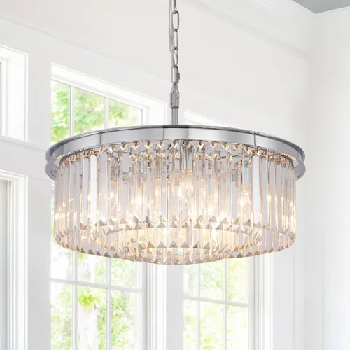 Miniatura 8 de Candelabro grande de cristal moderno de lujo, lámpara de techo colgante de oro antiguo para comedor, sala de estar, 12 luces, 3 niveles