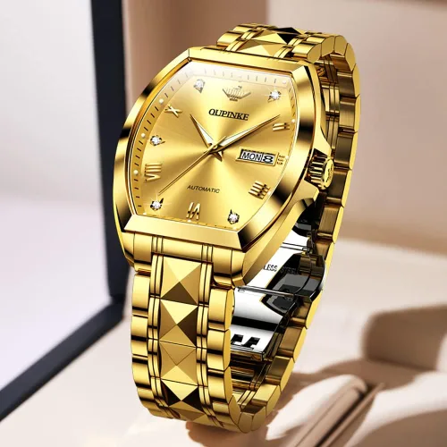 Miniatura 8 de OUPINKE Relojes automáticos de lujo para hombre, de cuerda automática, mecánico, de diamante, de acero de tungsteno, impermeable, luminoso