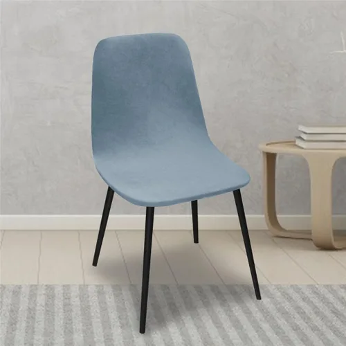 Miniatura 5 de Paquete de 2 fundas de terciopelo para sillas de comedor, lavables, extraíbles, de mediados de siglo, modernas, curvas, sin brazos, para decoración