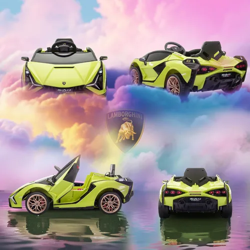 Miniatura 9 de Aosom 12 V Auto de paseo Lamborghini SIAN con licencia, automóvil eléctrico con batería para niños con control remoto, bocina, música y faros
