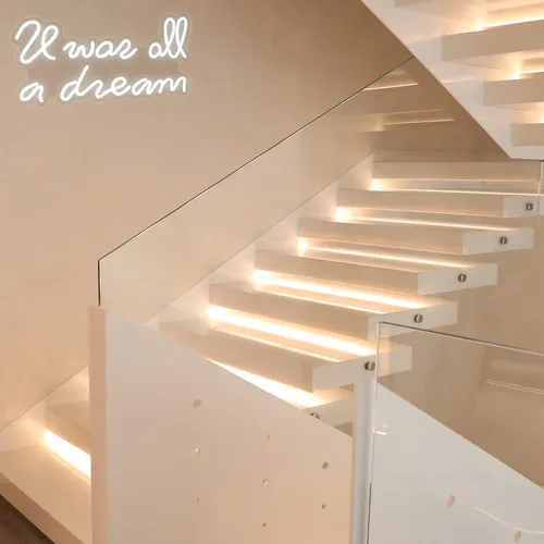 Miniatura 6 de ATOLS Letrero de neón con texto en inglés «It Was All a Dream» para decoración de pared, funciona con pilas o USB, con texto en inglés «It Was All a