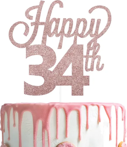 Miniatura 62 de LINGTEER - Decoración para pastel con texto "Happy Birthday 100", color negro