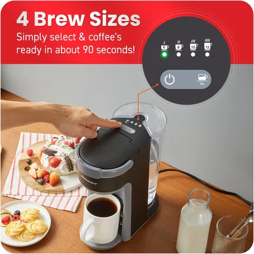 Miniatura 3 de Elite Gourmet EHC323 - Cafetera de cápsulas 2 en 1 con tecnología de preparación rápida, capacidad de preparación de 6 ~ 12 onzas, K-Cups y molidos