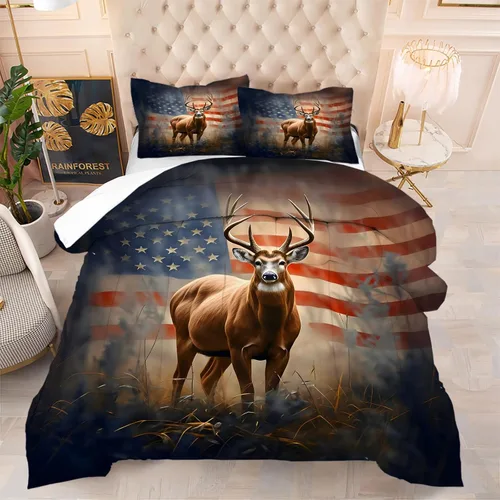 Miniatura 51 de kxry Juego de edredón de 250 años de Estados Unidos, tamaño individual, ropa de cama vintage de estatua de la libertad y bandera estadounidense
