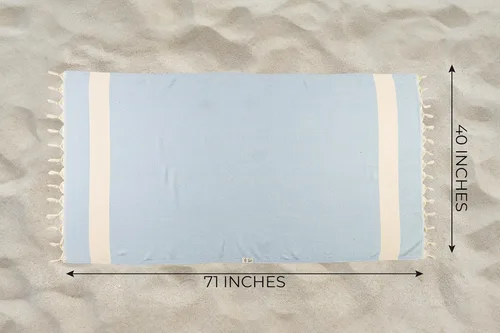 Miniatura 6 de Toallas de playa turcas de gran tamaño, XL, 40 x 71 pulgadas, toalla de playa sin arena, 100% algodón, suave de secado rápido, toallas de viaje