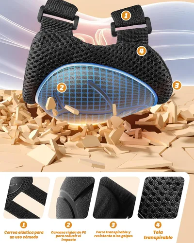 Miniatura 6 de Juego de casco de bicicleta para niños, casco ajustable para niños de 2-3-5-8-14 años, juego de almohadillas para niños pequeños con rodilleras
