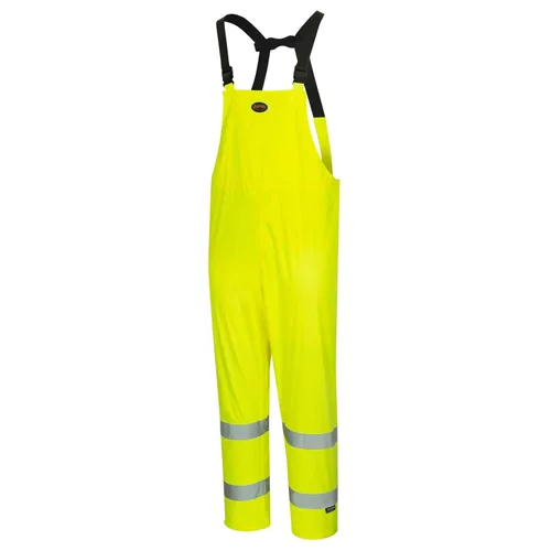 Miniatura 10 de Pioneer Equipo de lluvia de alta visibilidad Chaqueta de seguridad y pantalones con peto – Alta visibilidad, impermeable, traje de trabajo de PVC