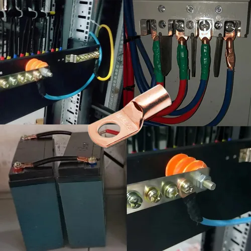Miniatura 8 de TKDMR 195 terminales de alambre de cobre AWG2 4 6 8 10 12 con juego termorretráctil, 85 terminales de cable de batería, terminales de anillo con 110
