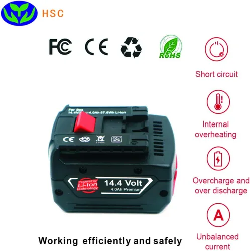 Miniatura 6 de Batería de iones de litio de 4000 mAh BOS14.4B repuesto para batería Bosch de 14.4 V BAT607 BAT607G BAT614 BAT614G compatible con herramientas