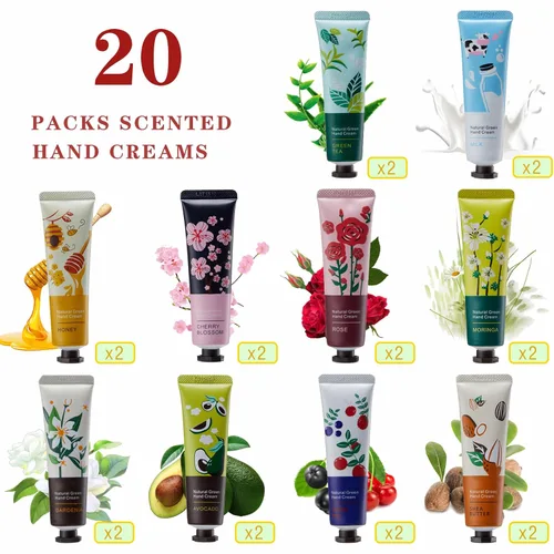 Miniatura 2 de Paquete de 20 cremas de manos para regalo, loción de manos para manos secas y agrietadas, manos de trabajo, cuerpo, crema de manos