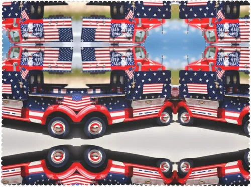 Miniatura 9 de Mantel rectangular de encaje de poliéster con diseño patriótico de camión del 4 de julio, 54 x 72 pulgadas, resistente a las arrugas, lavable
