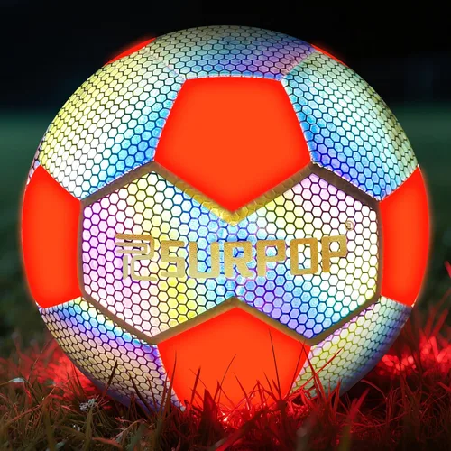 Balón de fútbol que brilla en la oscuridad con luces LED, pelota de fútbol iluminada para juegos nocturnos, tamaño 5 regalo para niños y adultos,