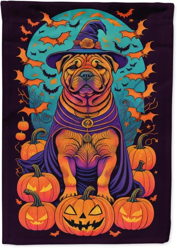Miniatura 28 de Caroline's Treasures DAC1466GF - Bandera decorativa para jardín de Halloween de Affenpinscher Witchy para jardín, decoración para patio exterior