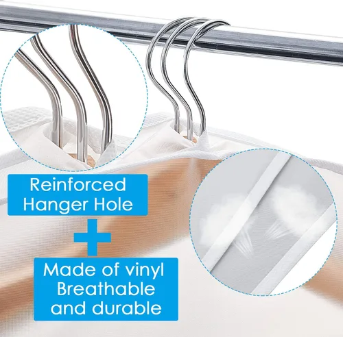 Miniatura 3 de Patelai 8 fundas de hombro para colgar ropa de 24 x 12 pulgadas, fundas de plástico transpirables para colgar ropa, protectores contra el polvo