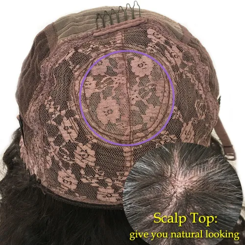 Miniatura 7 de Peluca de cabello humano rizado afro con flequillo, hecha a máquina, peluca superior del cuero cabelludo, sin pegamento, virgen, brasileño, afro