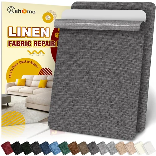 Miniatura 24 de Cahomo - Cinta de reparación de lino 4x79 pulgadas, parches de tela autoadhesivos, kit de cinta adhesiva de lino, cinta adhesiva de reparación