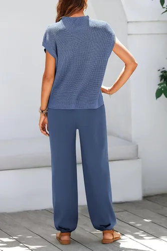 Miniatura 2 de PRETTYGARDEN Conjunto de dos piezas para mujer, suéter de punto y pantalones de cintura alta a juego