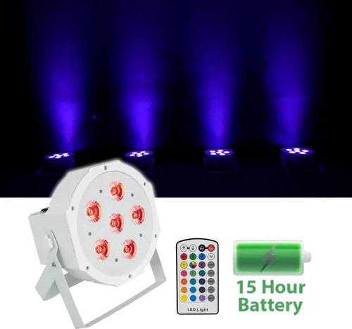 Miniatura 2 de 4 Rockville Batería PAR 6RF Blanco Recargable Inalámbrico DMX Lights+Remotes+Bolsas