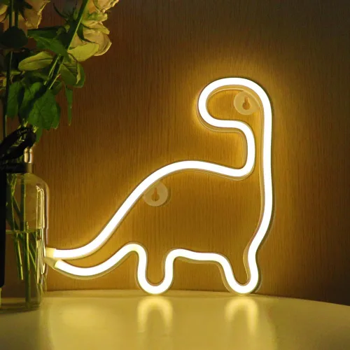 Miniatura 7 de Letrero de neón de dinosaurio, luz LED, decoración de pared, decoración de habitación, bonita luz nocturna, regalo para niños y niñas, regalo