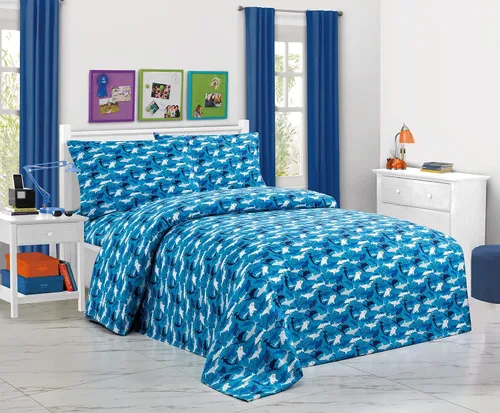 Miniatura 7 de All American Collection Juego de sábanas de 3 piezas con estampado suave y cómodo para dormitorio (individual, béisbol)
