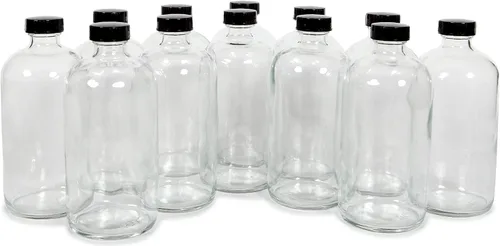 Miniatura 8 de Vivaplex, 12, botellas de vidrio transparentes, de 16 onzas, con tapas