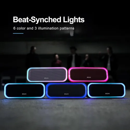 Miniatura 7 de DOSS SoundBox Pro Altavoz Bluetooth, sonido estéreo de 20 W, graves extra activos, tiempo de reproducción de 20 horas, luces multicolores, Púrpura