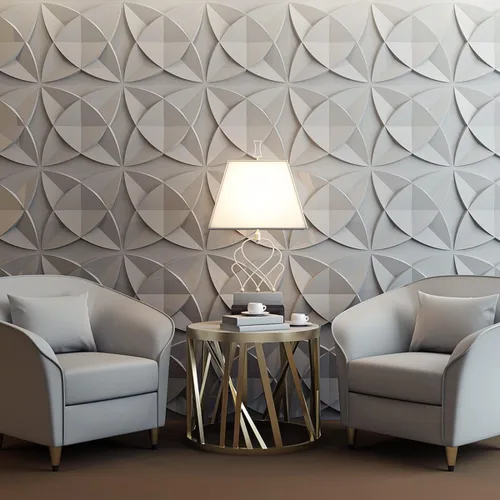 Miniatura 2 de Art3d Paneles de pared decorativos de PVC texturizado 3D para decoración de pared interior en sala de estar, dormitorio en blanco, paquete de 33