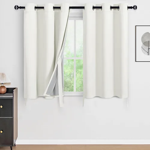 Miniatura 30 de DWCN Cortinas 100% opacas de 84 pulgadas de largo para dormitorio con forro negro, paneles de cortina de ventana de doble capa con aislamiento Azul