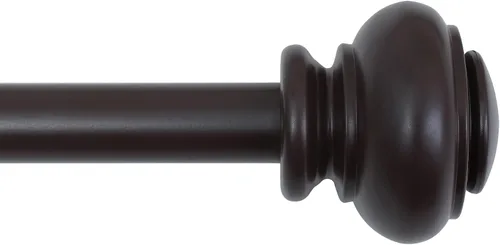 Miniatura 9 de H.VERSAILTEX - Cortinero para ventana ajustable y decorativo de 3/4 pulgadas de diámetro, para una sola ventana, con remates clásicos Negro
