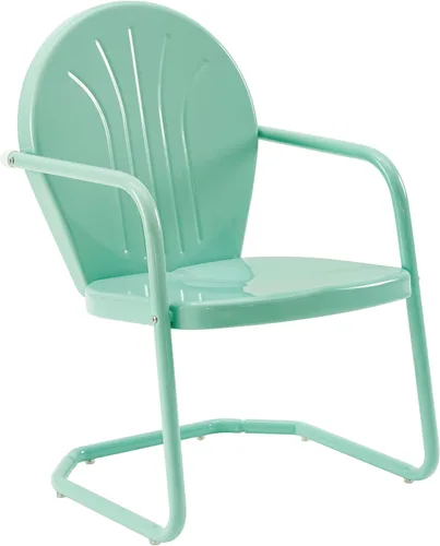 Miniatura 3 de Crosley Furniture Griffith - Juego de sillas y mesa auxiliar de 3 piezas, juego de mesa auxiliar de metal retro para porche, aguamarina
