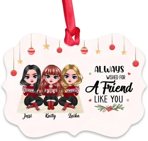 Miniatura 12 de Gossby Adorno de Navidad personalizado para mujeres, regalo de amistad de Navidad personalizado para mujeres con nombre, regalo de Navidad
