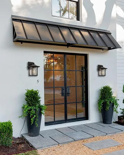 Miniatura 6 de Luces de porche al aire libre, luces de pared exterior para montaje en pared, iluminación impermeable para patio con vidrio ondulado de agua