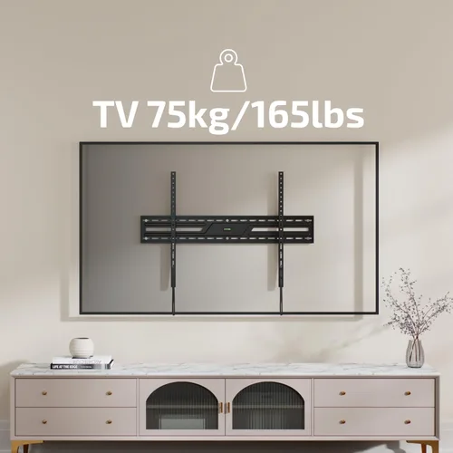 Miniatura 8 de Superior Electronics - Soporte fijo para TV de pared de 60" a 100" (extra delgado), negro con nivel incluido - SUPSTV007