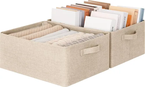 Miniatura 11 de GRANNY SAYS Storage Bins for Closet, Linen Closet Organizers and Storage Baskets with Metal Frame, Shelf Storage Bins for Organizing Bedroom Gris